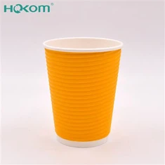 Hokom 2025 Sản phẩm mới Chất lượng cao 12oz Ripple Coffee Cups Cà phê Ripple Cà phê dùng một lần với nắp đậy